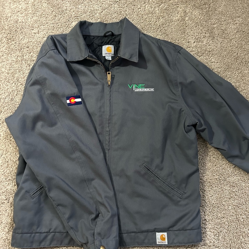 Carhartt Gray Jacket with Embroidered Logos